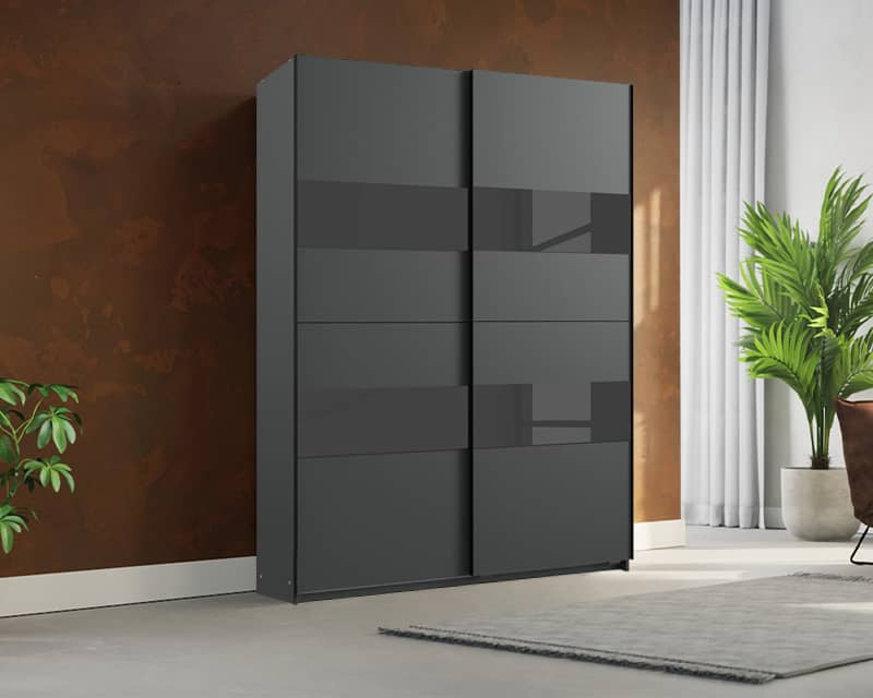 Schuifdeurkast 135 cm grafiet