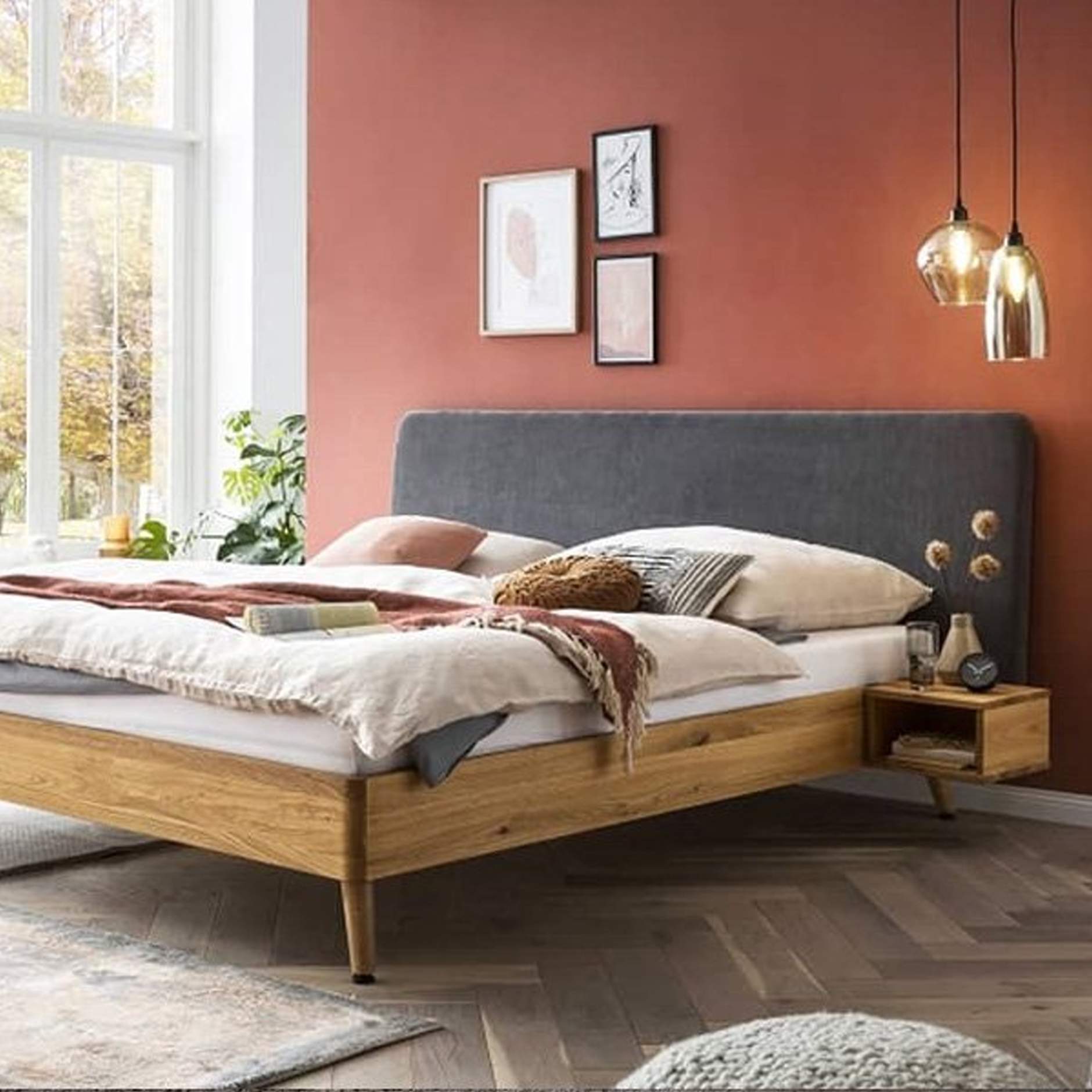 Eiken houten bed 200x200