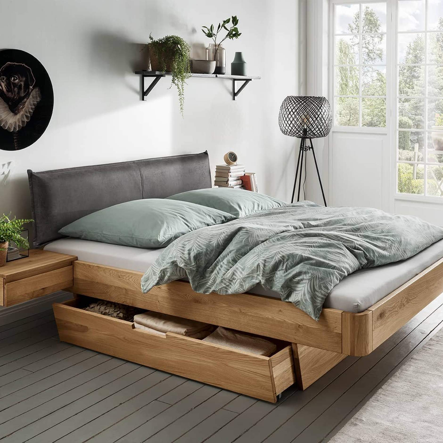 Houten bed met opbergruimte 140x200