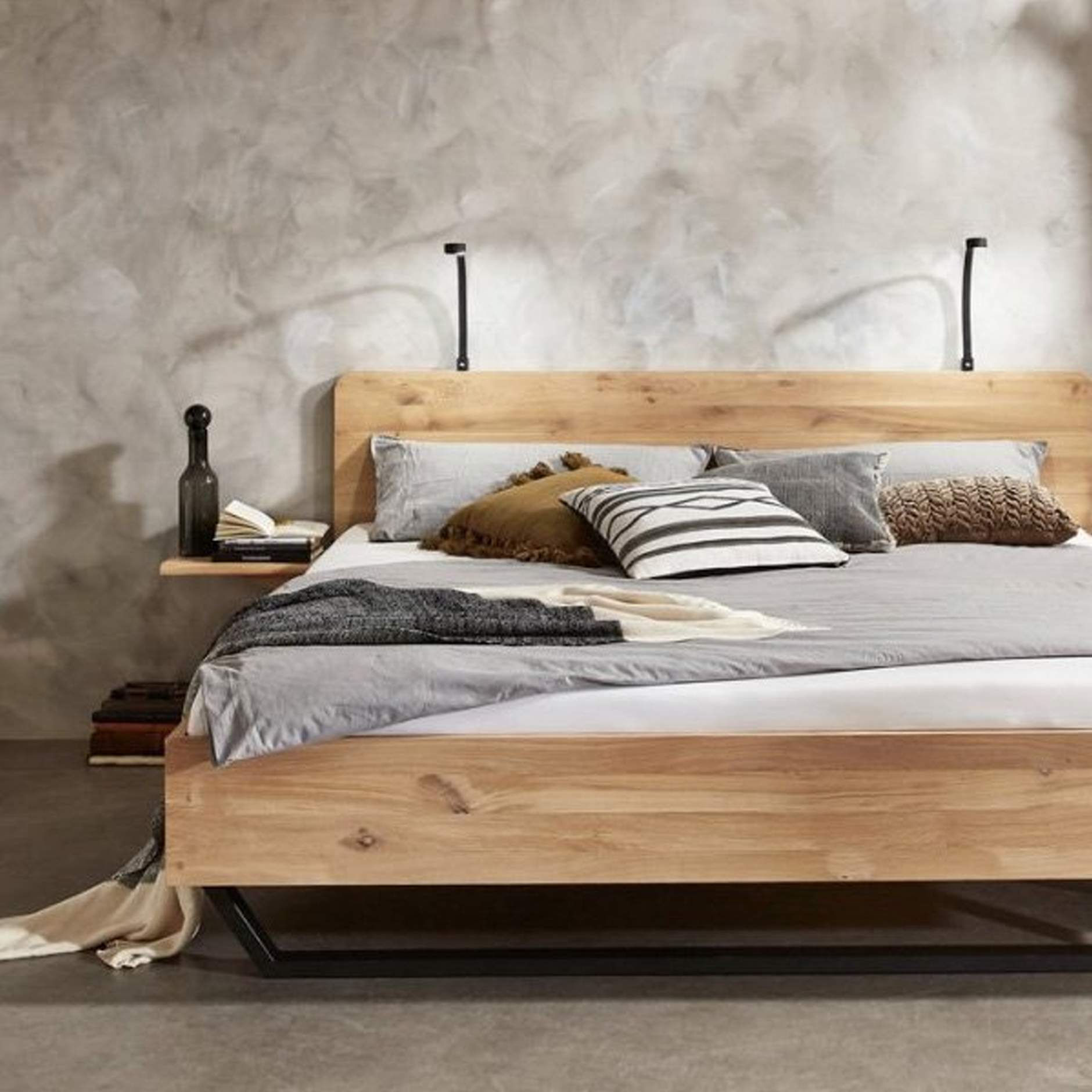 Licht eiken bed