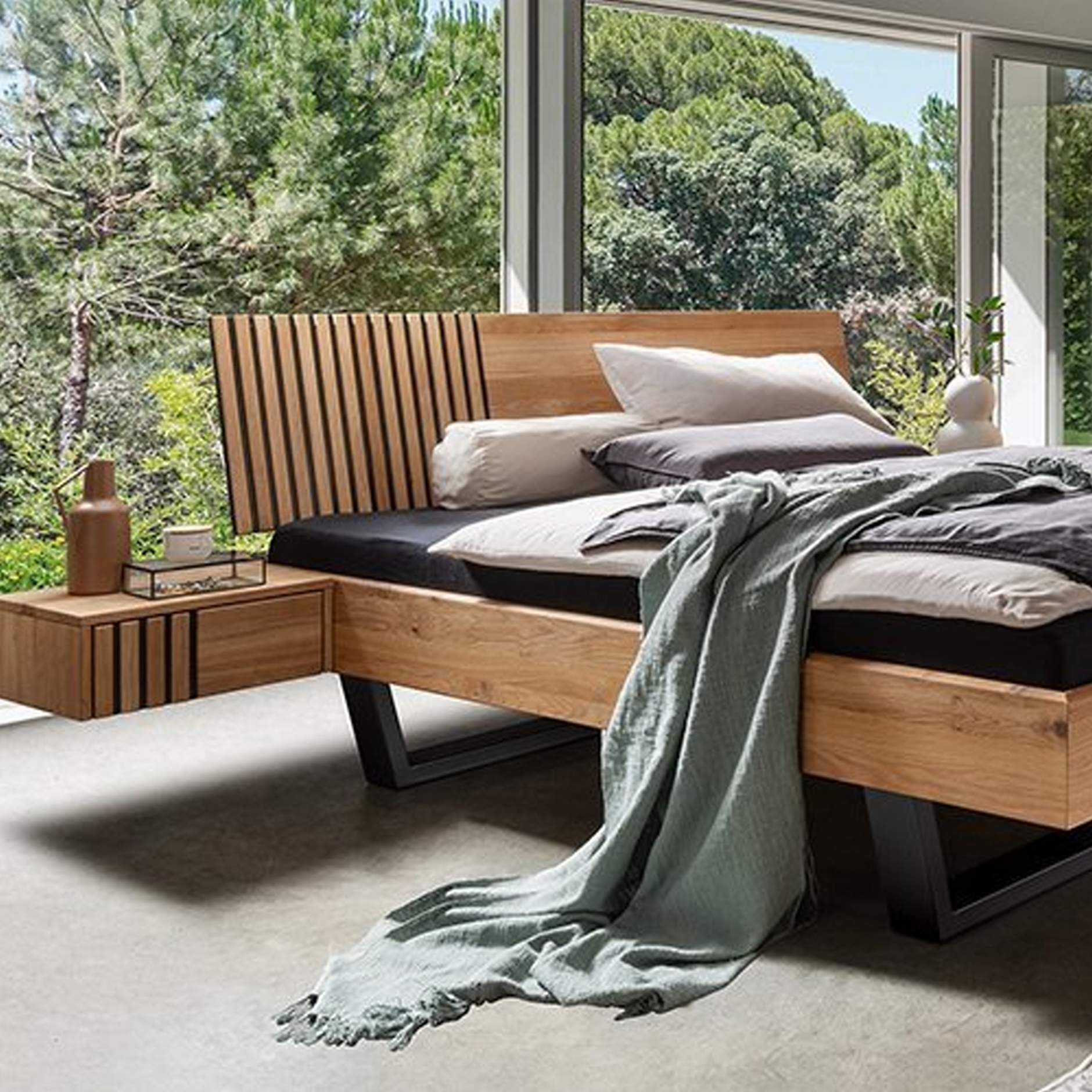 Eiken houten bed 160x200