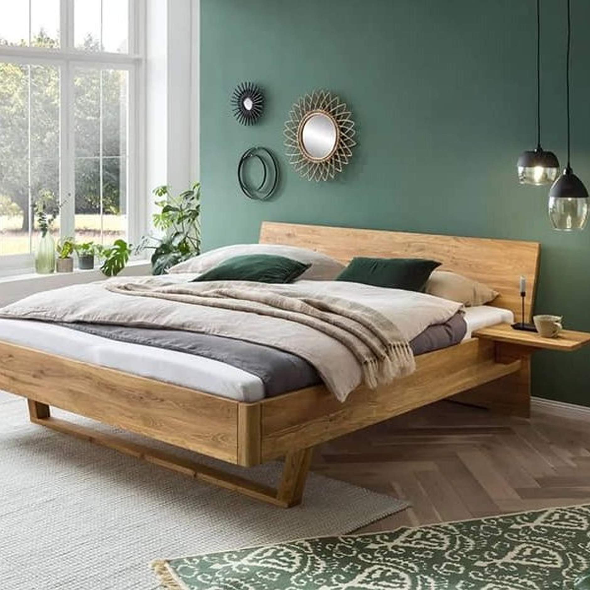 Landelijk houten bed