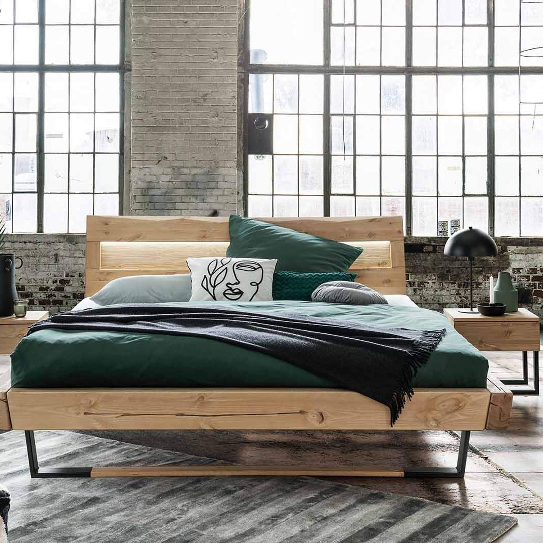 Grenen houten bed 160x200