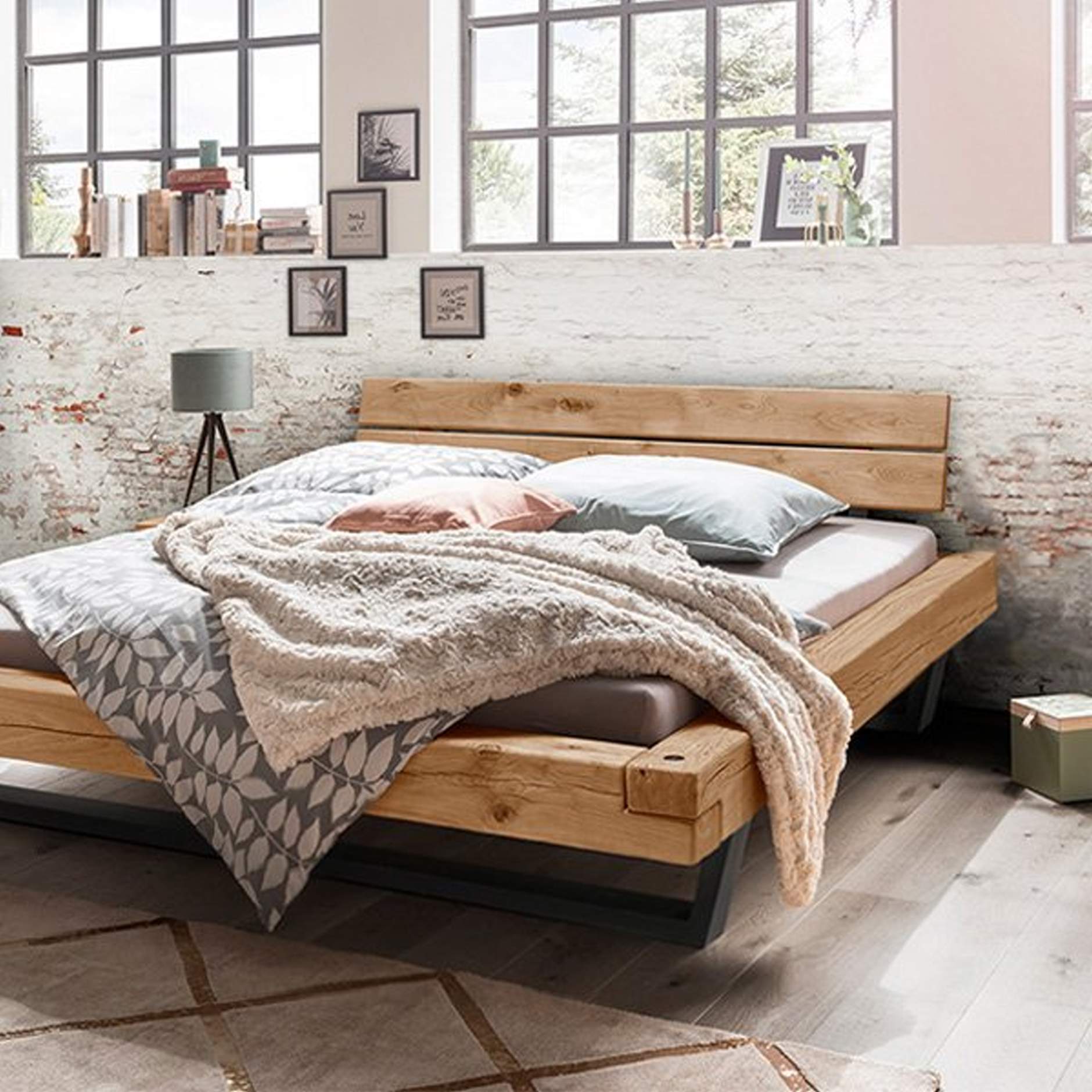Eiken houten bed 180x200