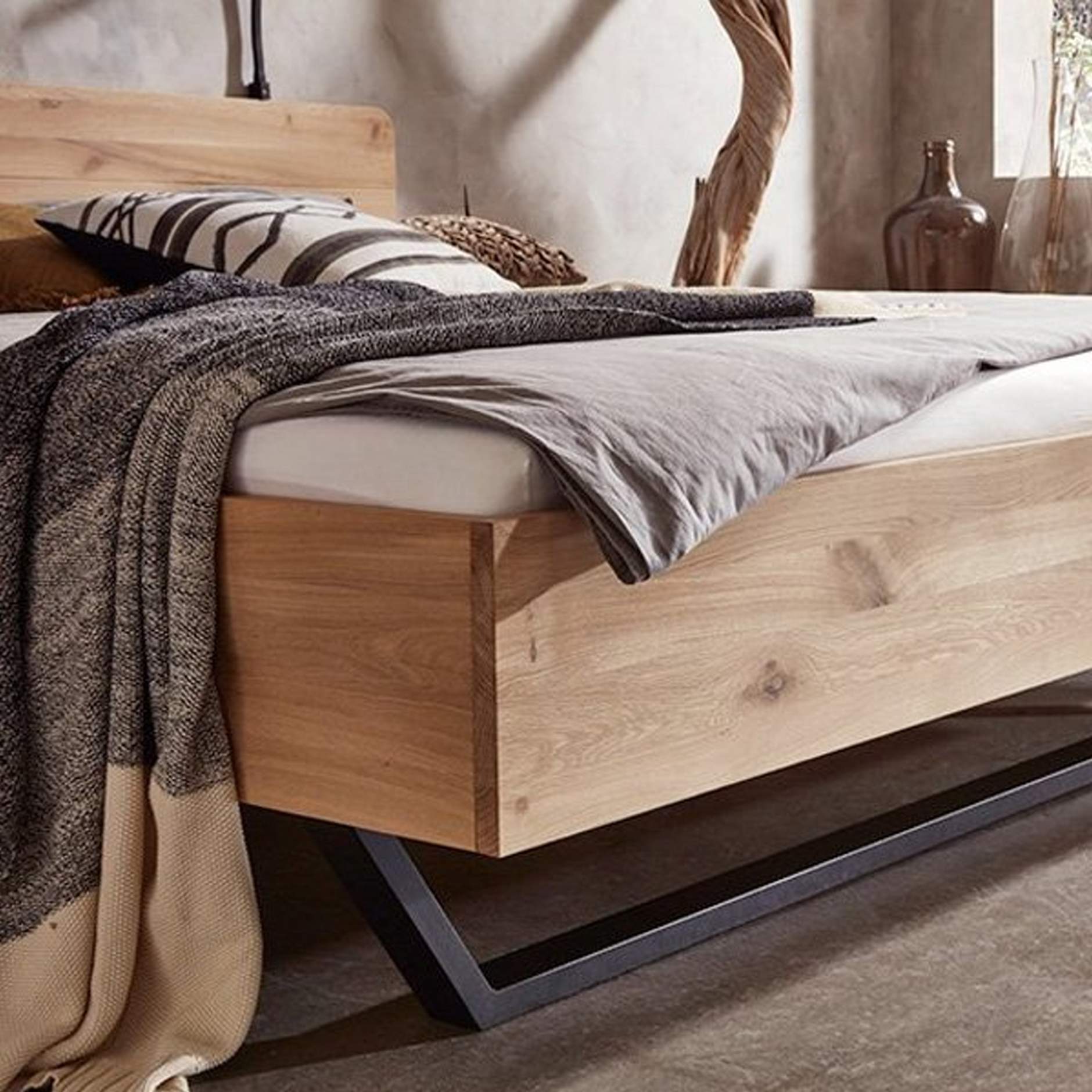 Eiken houten bed 140x200