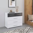 Commode wit-met grijze details