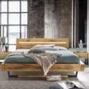 Massief houten eiken bed Brixton