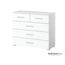 Witte ladencommode met vijf lades